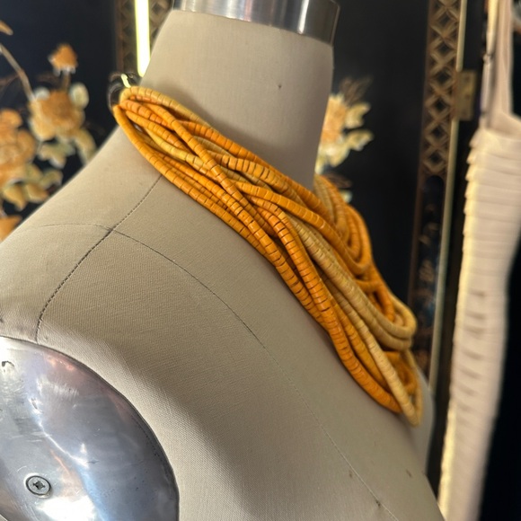 Vintage Gerda Lynggaard Monies Layered Beaded Necklace with horn clasp. - Picture 3 of 5